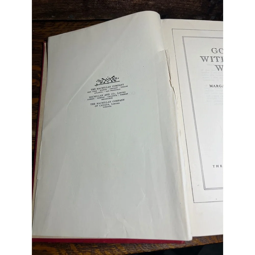 Gone With The Wind 1939 Hardcover Margaret Mitchell Macmillan Red Vintage Book